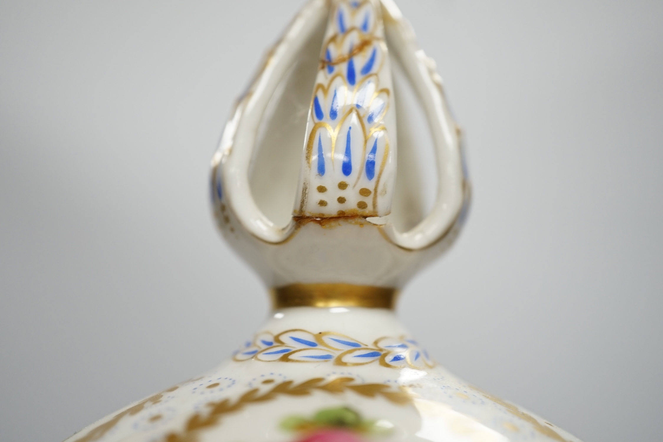 A large Sevres style vase and cover, 52cm high